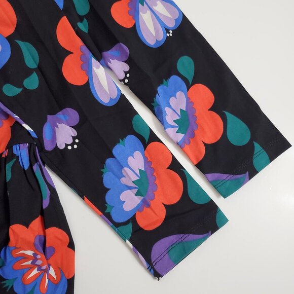 Marimekko Mollamaija Floral Dress XS Long Sleeve Pockets Cotton Gatherin… - Picture 10 of 12